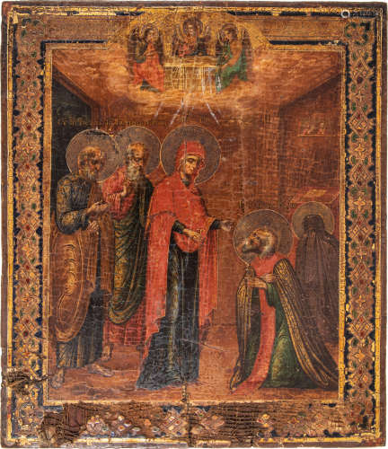Die Gottesmutter erscheint dem Heiligen Sergej von Radonesch