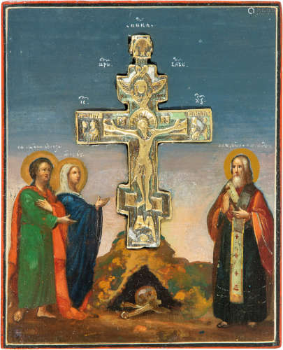 Kleine Ikone mit der Kreuzigung Christi