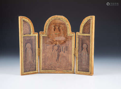 Triptychon ''die Gottesmutter erscheint dem Heiligen Sergej ...