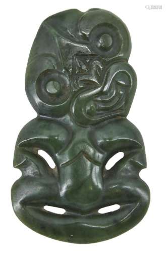 26-毛利人（新西兰黑提基吊坠，由软玉制成，代表一个拟人化的人物，头...