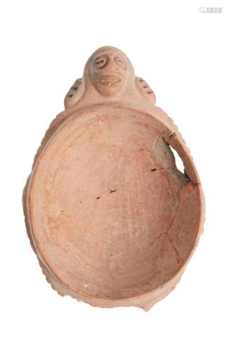 41-带拟人手腕的花瓶红棕色的赤土泰诺文化，多米尼加共和国，15-17...