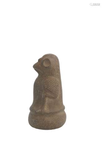 43-鸟形泰诺枪棕色石头泰诺文化，多米尼加共和国公元800-1500年高...