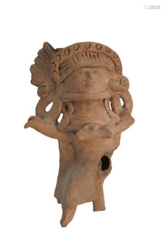74-代表祭司的褐陶器 维拉克鲁斯文化，公元600-900年 高25-宽16-深...