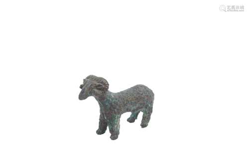 223-绵羊雕像，用小线表示的外套青铜，带有光滑的棕色铜锈东方，罗马...