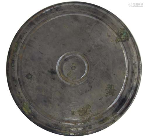 245-Discoid镜子镀锡青铜罗马艺术直径：8.5厘米