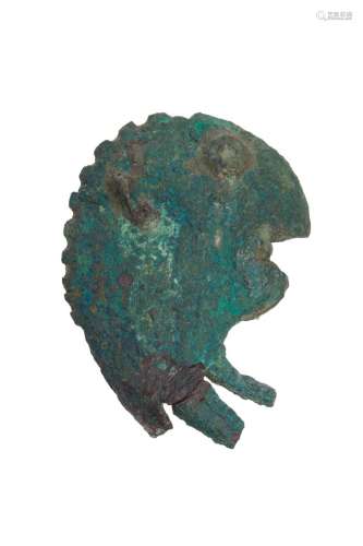 256-带凹槽肾的锤状斧头铜合金公元前三千年中期，巴克特里亚高度：...