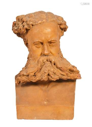 422-雅各布-德-布莱克勒 (1823-1906)一个有胡子的男人的肖像，187...