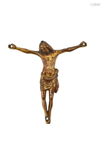 434-青铜镀金的基督15世纪(缺失的皇冠？)10.5 x 10 cm