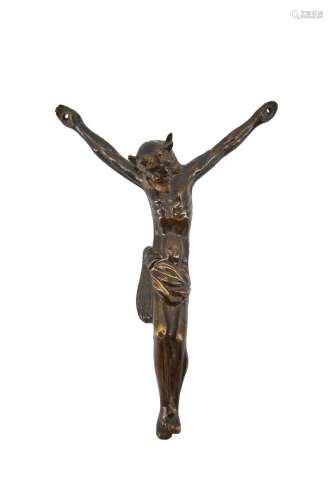 442-哥特式时期青铜器中的基督。16 x 10.5厘米