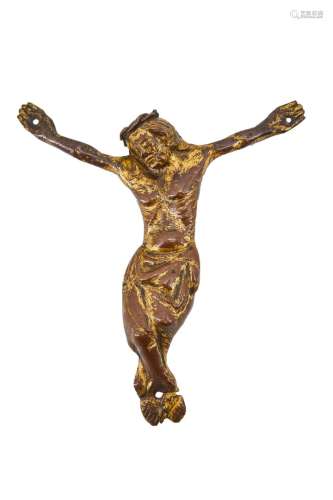 444 鎏金铜质基督，14世纪(左脚上有小的修复和缺失，镀金层有磨损)...