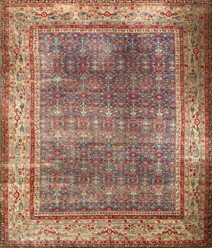 631-波斯手工打结的地毯，有风格化的图案。使用条件。尺寸 : 448 x ...