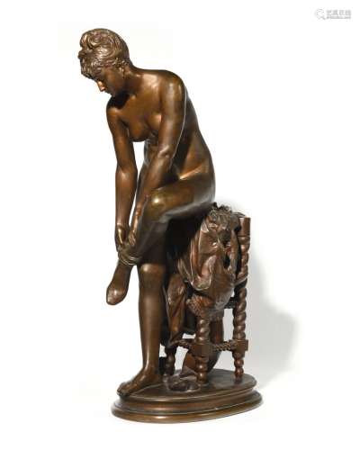 Ernest-Eugène HIOLLE (1834-1886) The Model Bronze group with...