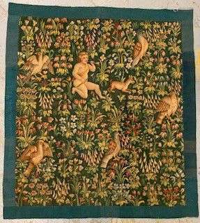 法国 精美的奥布松丝绸和羊毛挂毯 标题：Zephyrin，恋人的风之神（西...