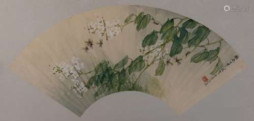 洪庶安花卉（lot201-224为同一藏家藏）纸本扇面