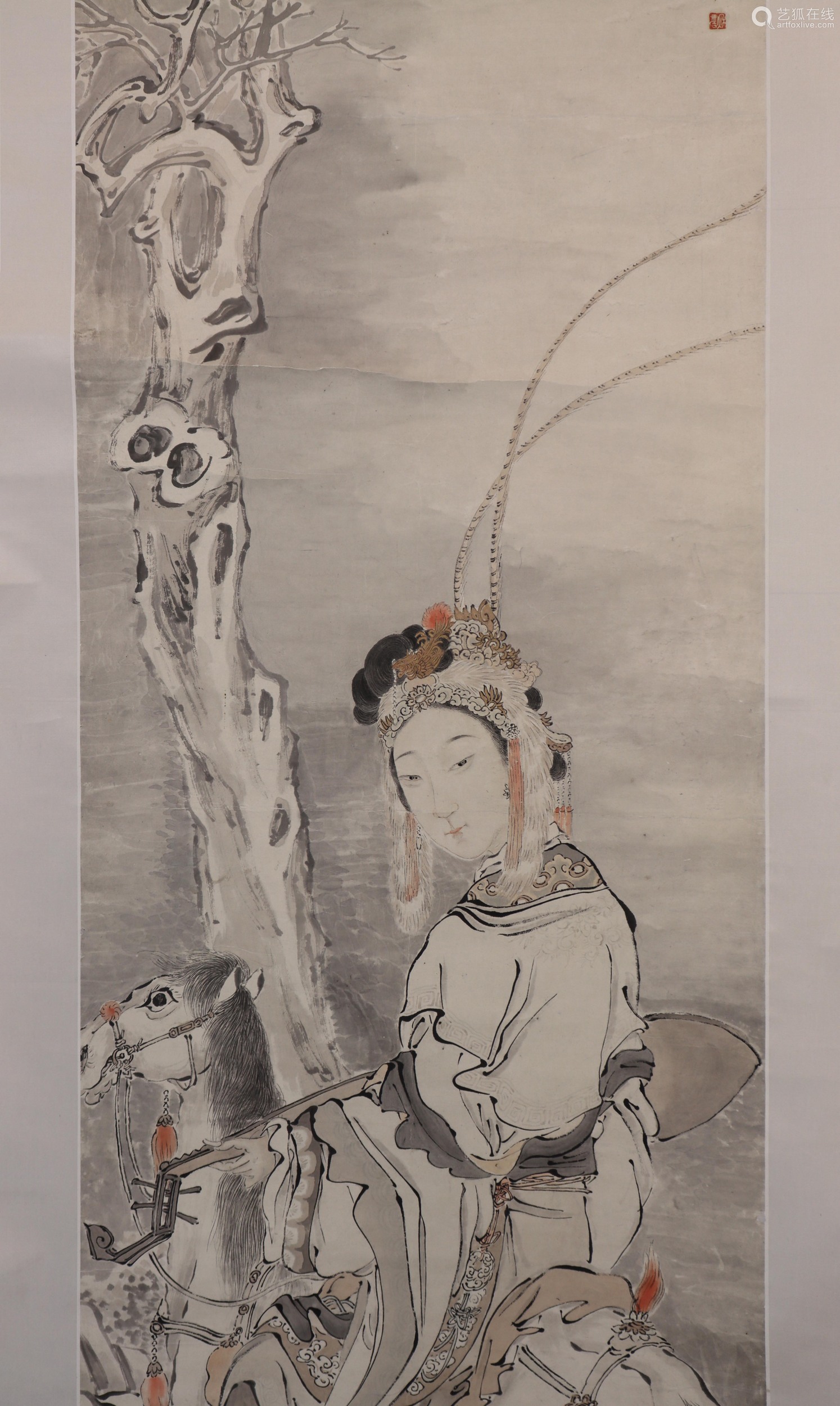 吴谷祥人物仕女(lot050-067为同一藏家藏)纸本立轴