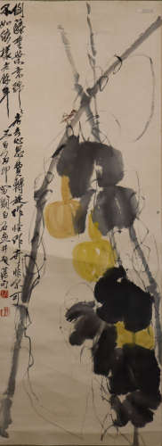 齐白石葫芦图（台湾出版lot001-023为同一藏家藏)）纸本镜片