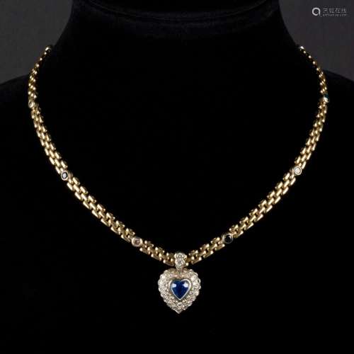 Collier ras de cou maille  grain de riz or 14K pierres  blan...