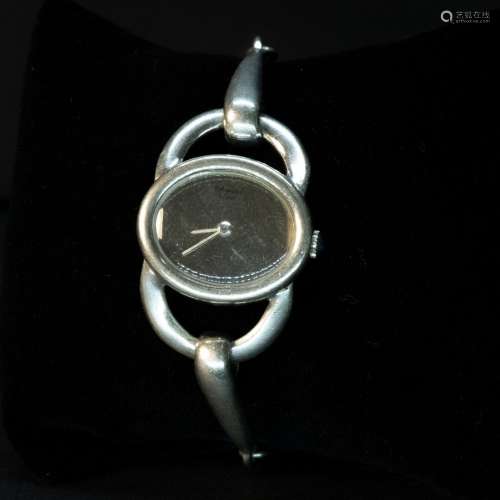 CHOPARDMontre de dame, boitier 24 mm et bracelet mors en arg...