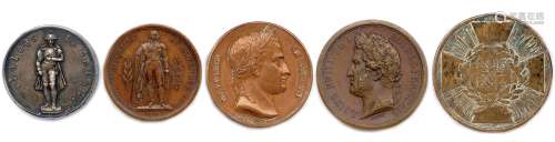 一组5枚铜质奖章：1833年银质奖章。