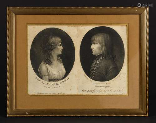 罗丝-约瑟芬-波拿巴和波拿巴意大利军队总司令的双人画像。1796年在...