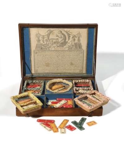 罕见的游戏盒，由Martin GUILLAUME BIENNAIS制作。 长方形，桃花心木...