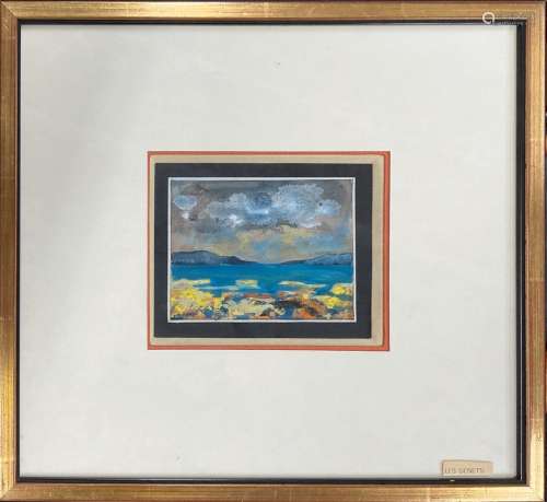 CAMPAGNOLA Enrico, 1911-1984,海边。纸上水粉画。右下方有签名。8x...