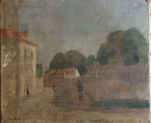 布洛特-雅克 (1885-1960)村街，1925年布面油画，左下方有签名和日期...