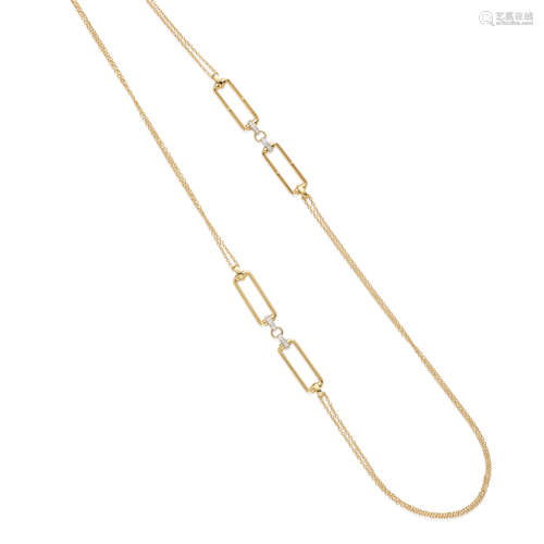 ROBERTO COIN: 18k GOLD AND DIAMOND LONGCHAIN