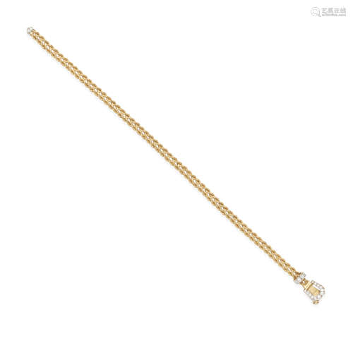 14K BI-COLOR GOLD AND DIAMOND BUCKLE BRACELET