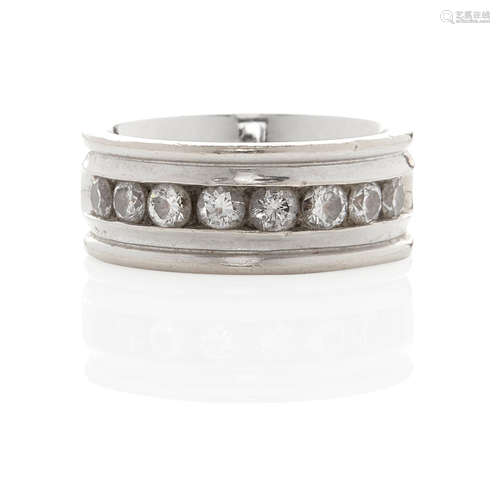 14K WHITE GOLD AND DIAMOND BAND