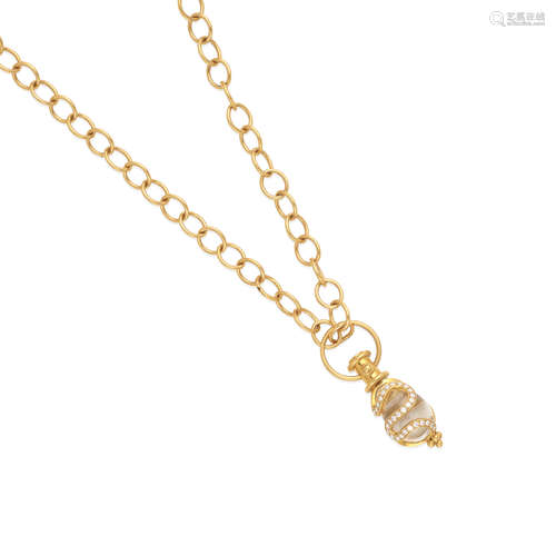 TEMPLE ST. CLAIR: 18K GOLD, ROCK CRYSTAL AND DIAMOND 'AMULET...