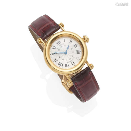 CARTIER: 18K GOLD AND DIAMOND 'DIABOLO' WATCH