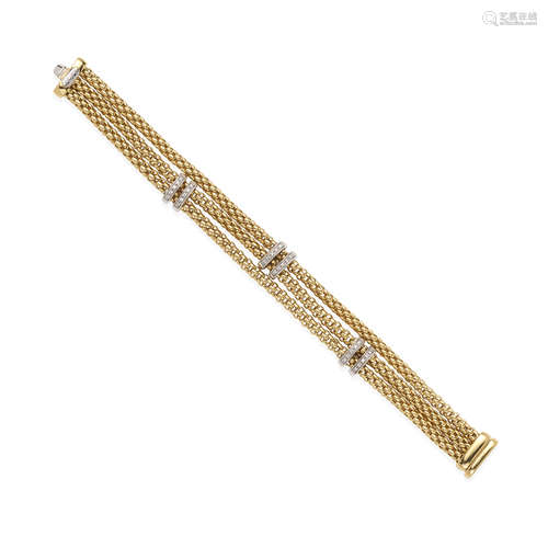 FOPE: 18K BI-COLOR GOLD AND DIAMOND BRACELET, ITALY