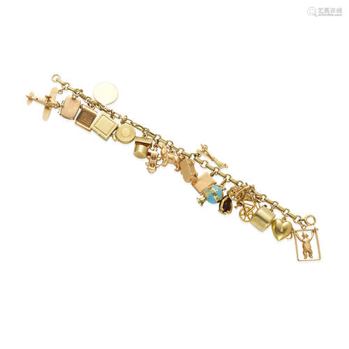 14K GOLD CHARM BRACELET