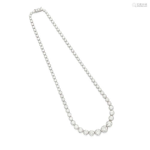 18K WHITE GOLD AND DIAMOND RIVIÈRE NECKLACE