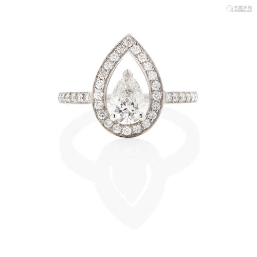 FRED: PLATINUM AND DIAMOND 'LOVELIGHT' RING, FRENCH