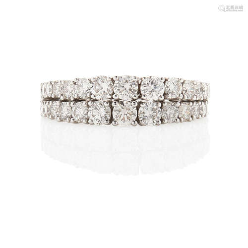 18K WHITE GOLD AND DIAMOND FLEXIBLE RING