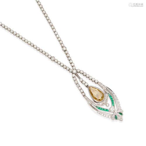 SOPHIA D.: PLATINUM, YELLOW DIAMOND, DIAMOND AND EMERALD NEC...