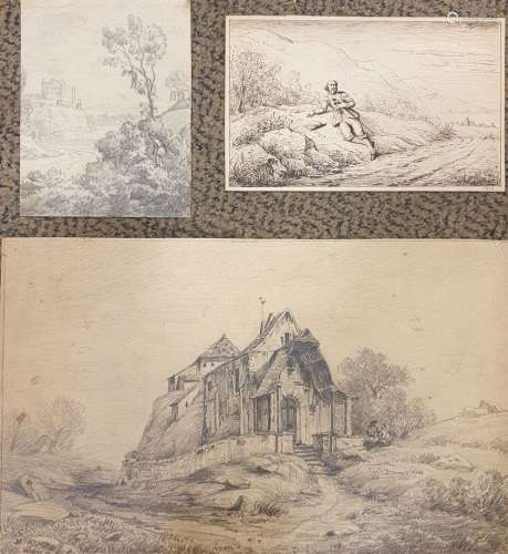 苏特-大卫(1811-1880)受伤的人，1870年纸上水墨，右上方有签名，右下...