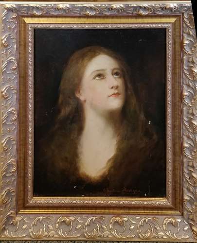 LÉVIGNE Théodore (1848-1912)一个女人的画像布面油画，右下角有签...