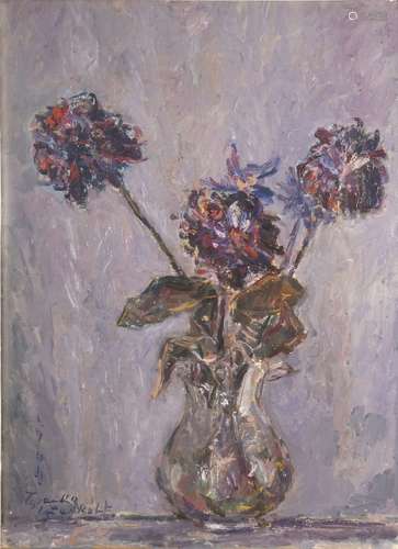 STANKOVIC Branko Lale, 1915-1989,Bouquet，1944年。Isorel上的油...