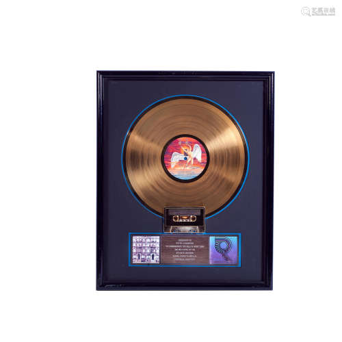 Led Zeppelin: A 'Gold' Award For The Album And Cassette Phys...