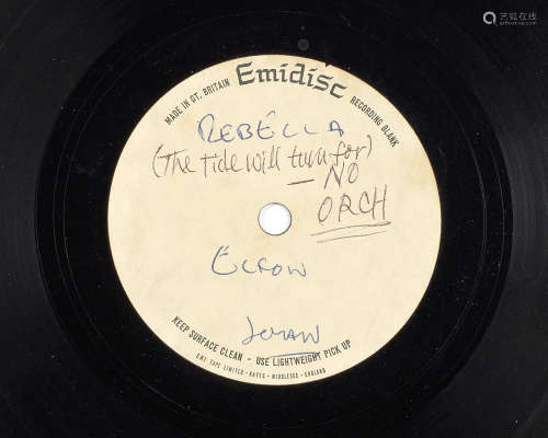 Elton John: An acetate recording of The Tide Will Turn For R...