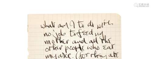 John Lennon (British, 1940-1980): a nonsense poem 'What am I...