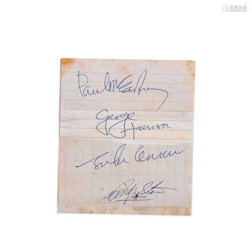 The Beatles: A Set Of Autographs, probably 1963,