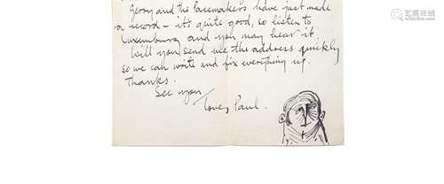 Paul McCartney: a single page autograph letter from Paul to ...