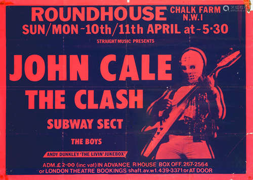 John Cale/The Clash: An original concert poster, 10th & 11th...