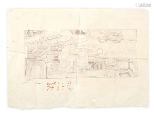 Alien: A production blueprint of the 'Nostromo' bridge, 1979...