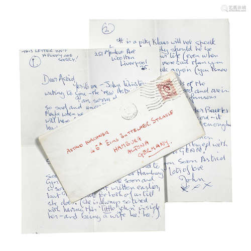 John Lennon: A two page autographed letter from John to Astr...