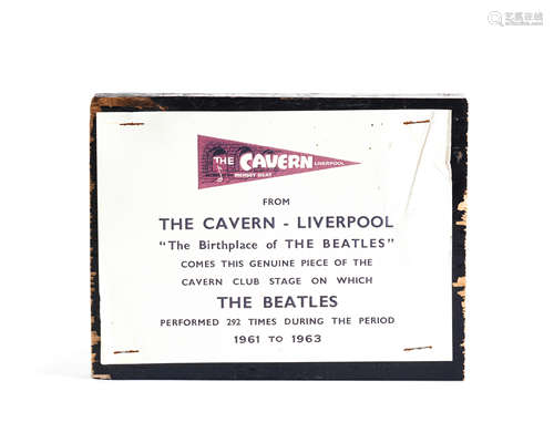 The Beatles: A Piece Of The Cavern Club Stage And Related Me...